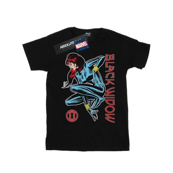 Marvel T-shirt i bomull för flickor - Black Widow i aktion