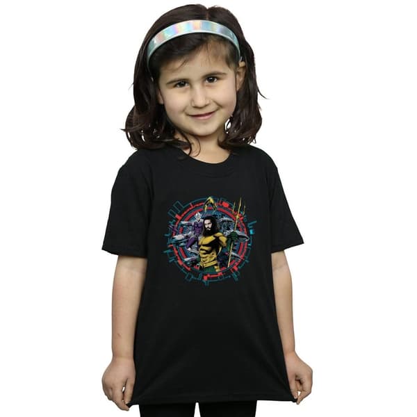 DC Comics Girls Aquaman Circular Crest Cotton T-Shirt