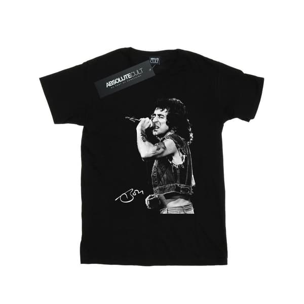 Bon Scott Womens/Ladies Signed Photo Cotton Boyfriend T-Shirt