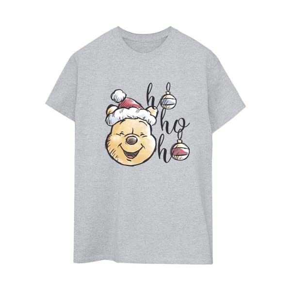 Disney Dam / Dam Winnie The Pooh Ho Ho Ho Baubles Bomull Boyfriend T-shirt