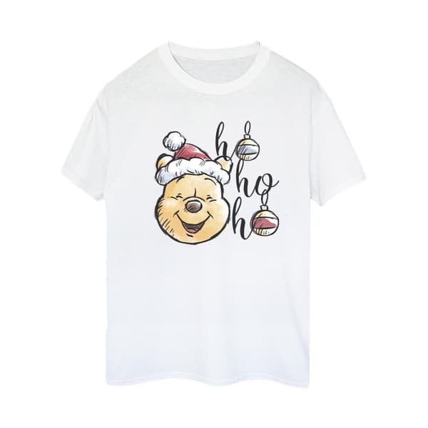Disney Dam / Dam Winnie The Pooh Ho Ho Ho Baubles Bomull Boyfriend T-shirt