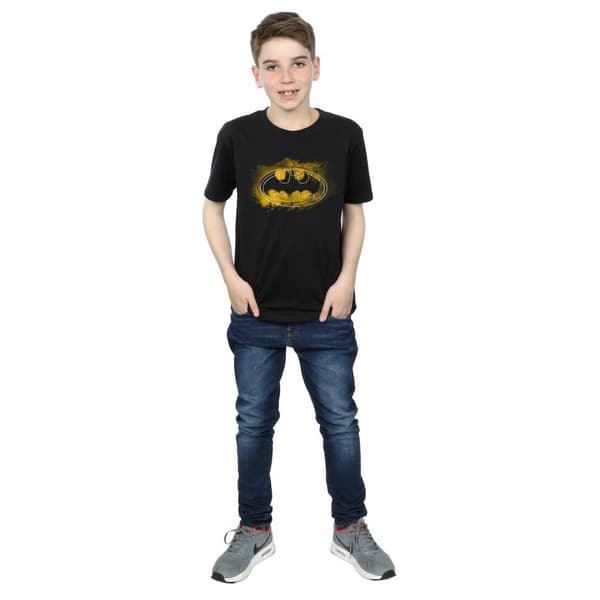 DC Comics Boys Batman Spray Logo T-Shirt