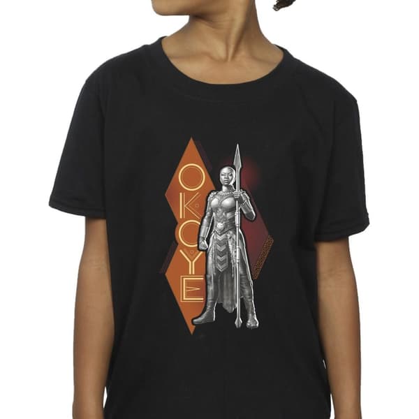 Marvel Wakanda Forever Okoye Stance bomulls-T-shirt för flickor