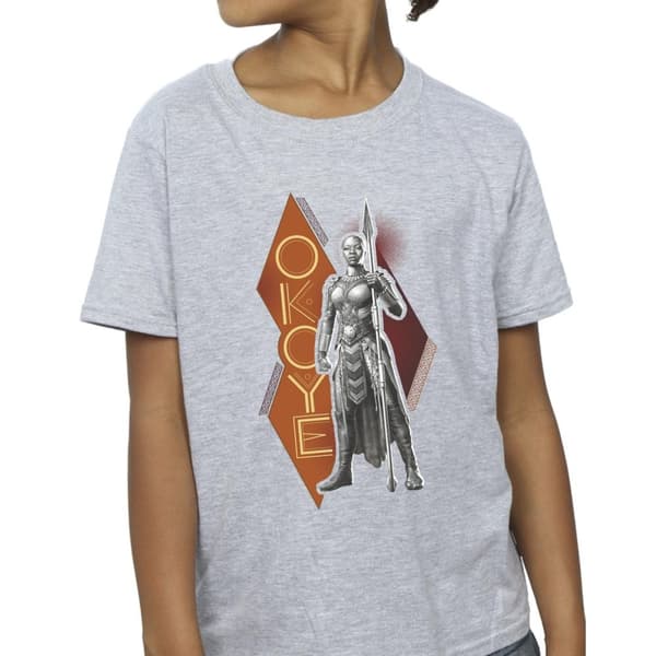 Marvel Wakanda Forever Okoye Stance bomulls-T-shirt för flickor