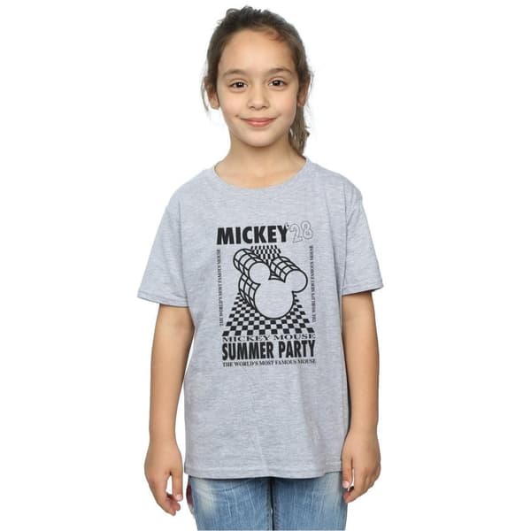 Disney Girls Mickey Mouse Summer Party Cotton T-Shirt