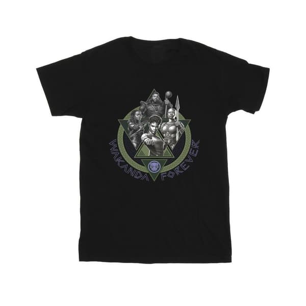 Marvel Black Panther Wakanda Forever Grupp Ring Pose T-shirt för pojkar Black 7-8 Years