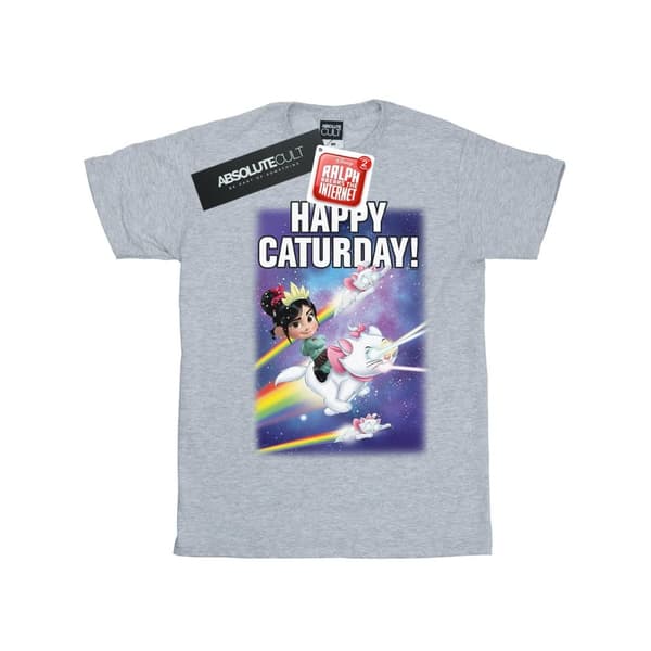 Disney Girls Wreck It Ralph Happy Caturday Cotton T-Shirt