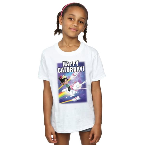 Disney Girls Wreck It Ralph Happy Caturday Cotton T-Shirt