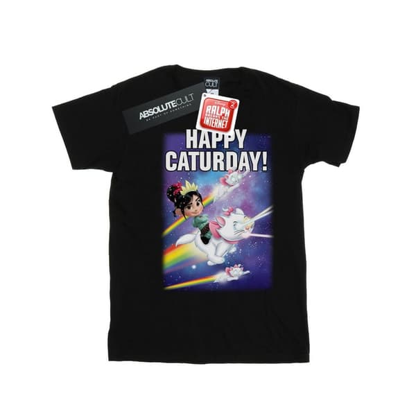 Disney Girls Wreck It Ralph Happy Caturday Cotton T-Shirt