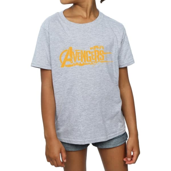Marvel Girls Avengers Infinity War Orange Logo Cotton T-Shirt
