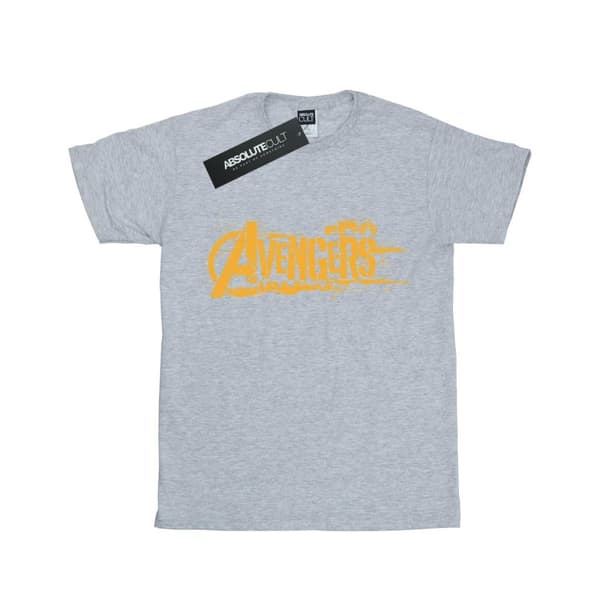 Marvel Girls Avengers Infinity War Orange Logo Cotton T-Shirt