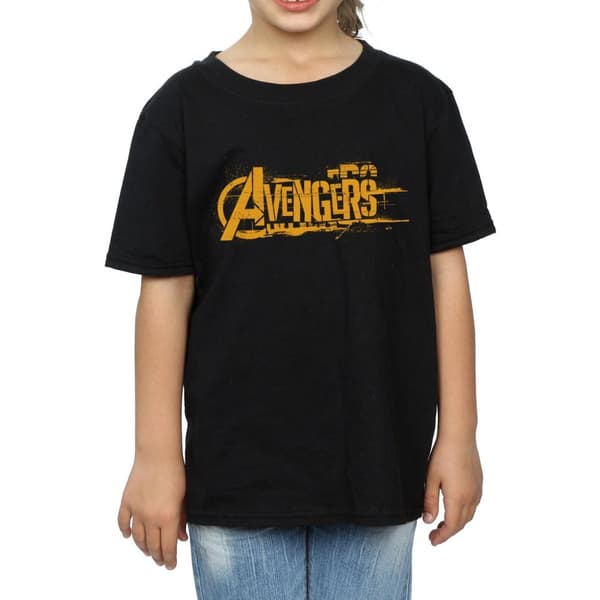 Marvel Girls Avengers Infinity War Orange Logo Cotton T-Shirt
