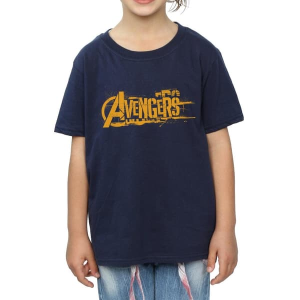 Marvel Girls Avengers Infinity War Orange Logo Cotton T-Shirt