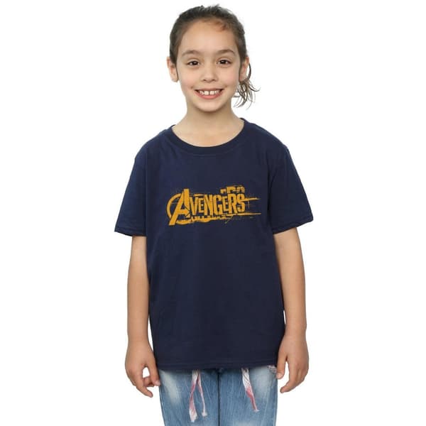 Marvel Girls Avengers Infinity War Orange Logo Cotton T-Shirt