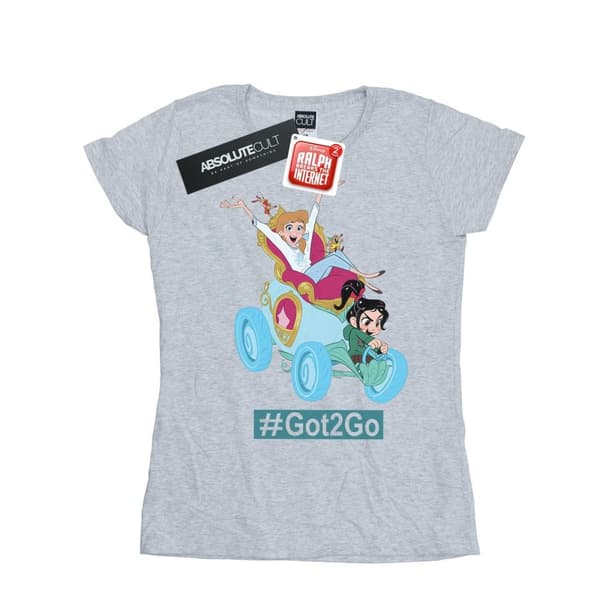 Disney Dam/Tjej Wreck It Ralph Askungen och Vanellope T-shirt i bomull Sports Grey L