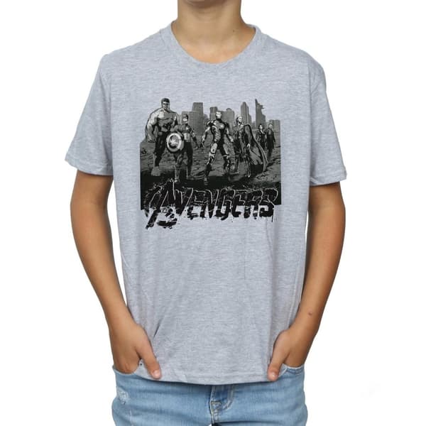 Marvel Boys Avengers Mono Team Art T-Shirt