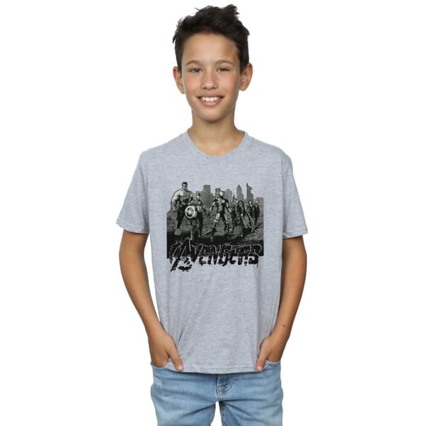 Marvel Boys Avengers Mono Team Art T-Shirt