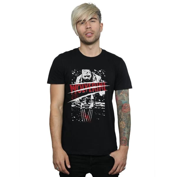 Marvel Mens X-Men Split röd Wolverine t-shirt