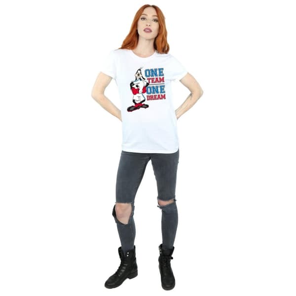 Disney Dam/Tjej Goofy One Team One Dream Boyfriend T-shirt i bomull