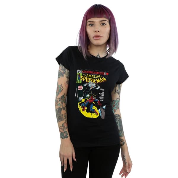 Marvel Dam/Tjej Spider-Man Svart Kattöverdrag Bomulls-T-shirt