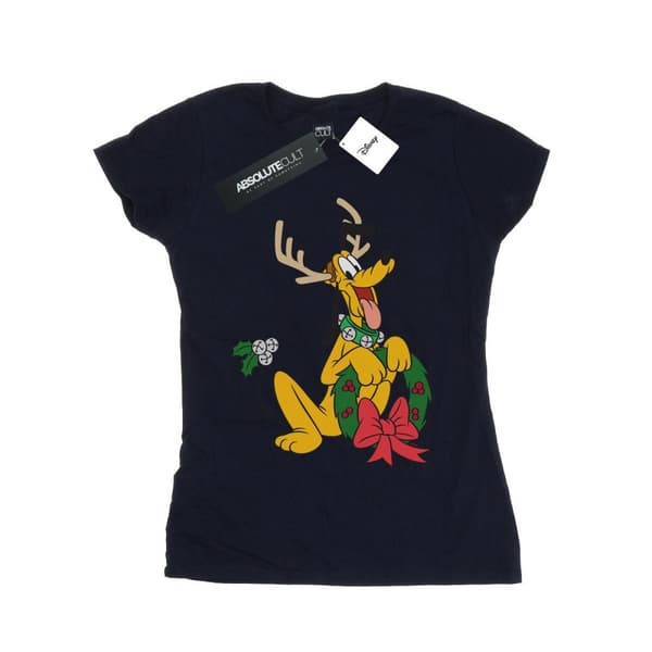 Disney Dam/kvinnor - Pluto Christmas Reindeer - T-shirt i bomull