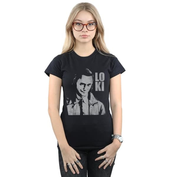 Marvel Womens/Ladies Loki Head Poster Cotton T-Shirt