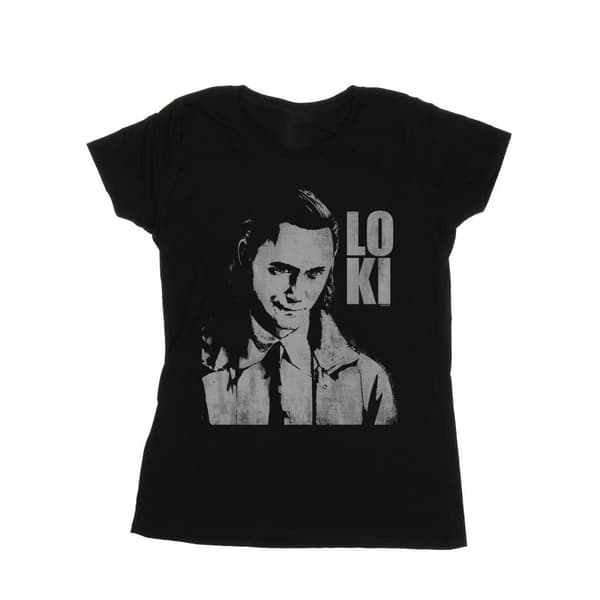 Marvel Womens/Ladies Loki Head Poster Cotton T-Shirt