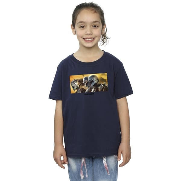 Star Wars Girls The Mandalorian - T-shirt i bomull med målad grupp