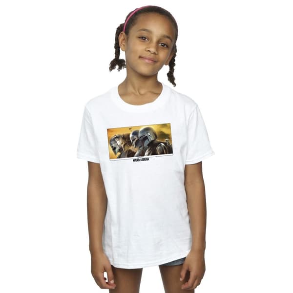 Star Wars Girls The Mandalorian - T-shirt i bomull med målad grupp