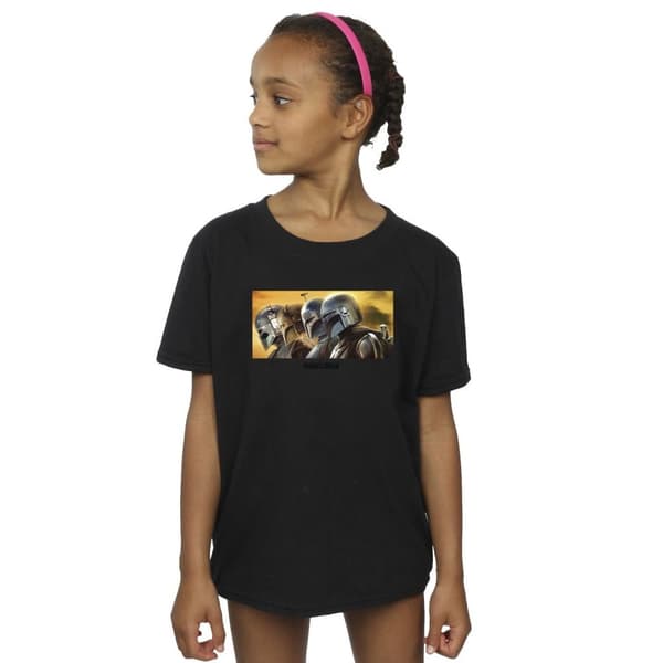 Star Wars Girls The Mandalorian - T-shirt i bomull med målad grupp