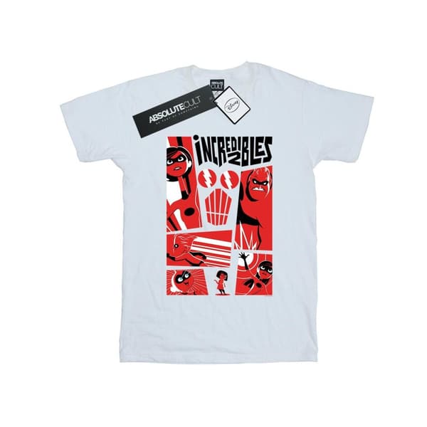 Disney Womens/Ladies The Incredibles Collage Cotton Boyfriend T-Shirt