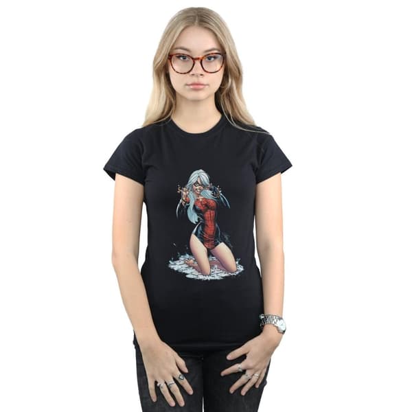 Marvel Womens/Ladies Black Cat Spider Suit Cotton T-Shirt