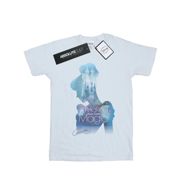 Disney Princess Womens/Ladies Cinderella Filled Silhouette Cotton Boyfriend T-Shirt