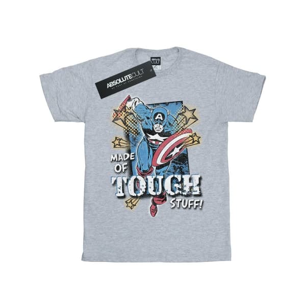 Marvel T-shirt i bomull för flickor - Captain America - Made Of Tough Stuff Sports Grey 12-13 Years