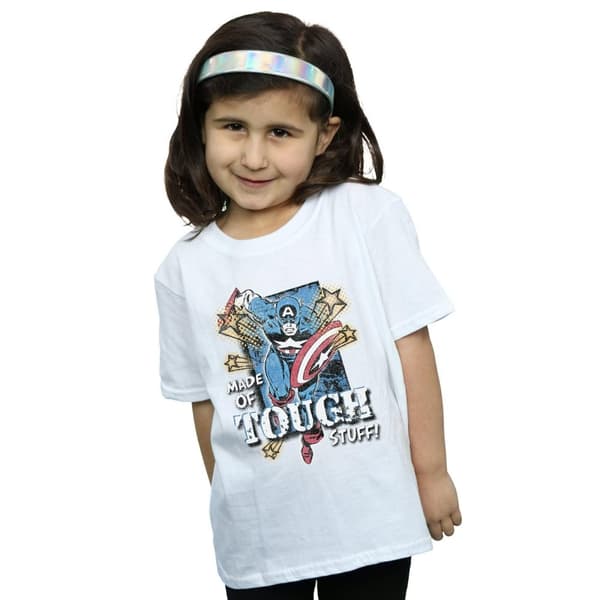 Marvel T-shirt i bomull för flickor - Captain America - Made Of Tough Stuff
