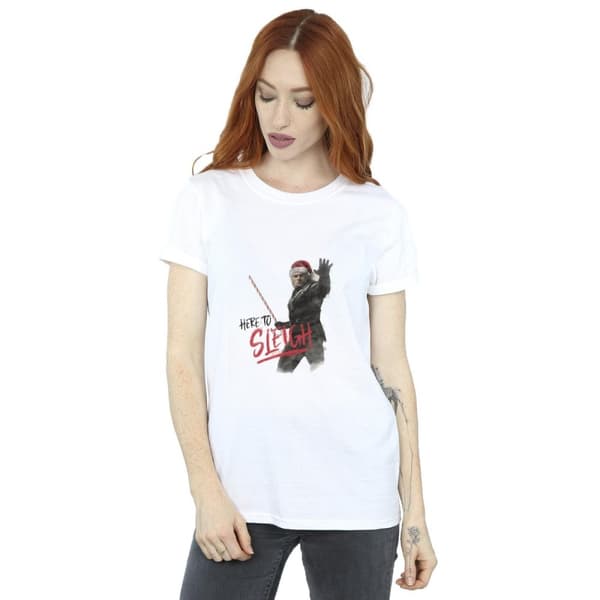 Netflix Dam/Tjej The Witcher - pojkvänst-shirt i bomull med texten Here To Sleigh