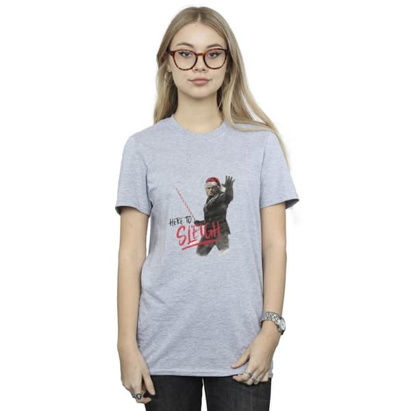 Netflix Dam/Tjej The Witcher - pojkvänst-shirt i bomull med texten Here To Sleigh