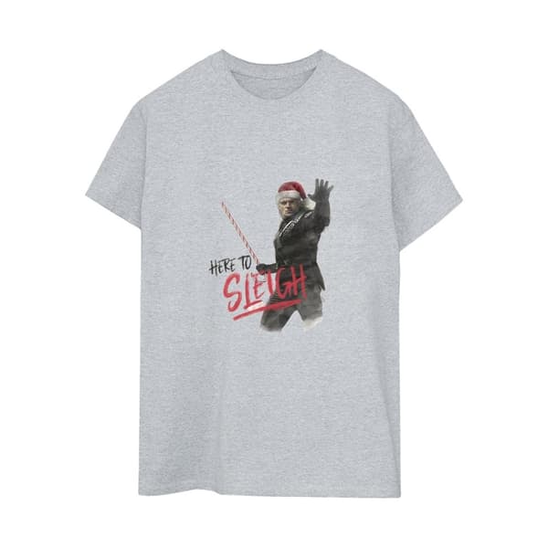 Netflix Dam/Tjej The Witcher - pojkvänst-shirt i bomull med texten Here To Sleigh