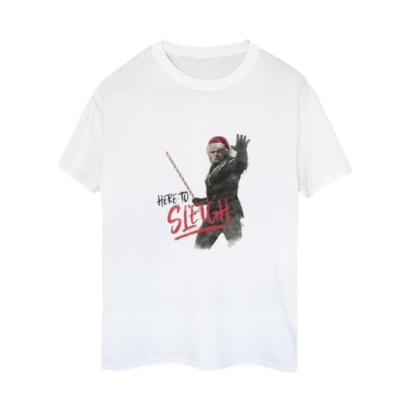 Netflix Dam/Tjej The Witcher - pojkvänst-shirt i bomull med texten Here To Sleigh