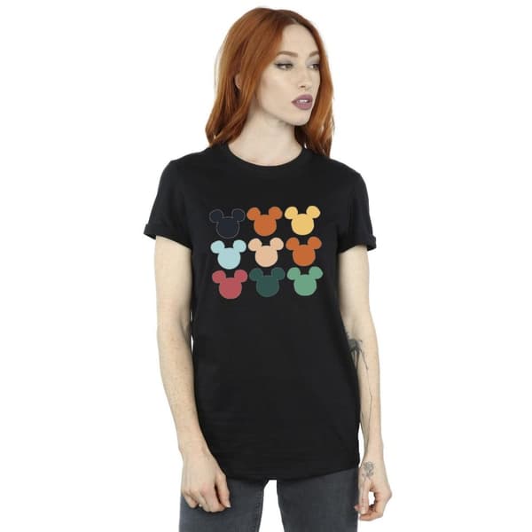 Disney Dam/Tjej Musse Pigg Heads Square Boyfriend T-shirt i bomull