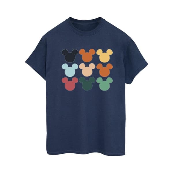 Disney Dam/Tjej Musse Pigg Heads Square Boyfriend T-shirt i bomull