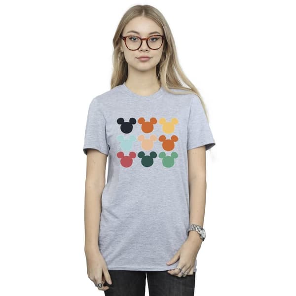 Disney Dam/Tjej Musse Pigg Heads Square Boyfriend T-shirt i bomull