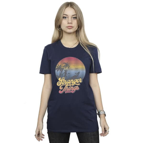 Netflix Womens/Ladies Stranger Things LA Gradient Cotton Boyfriend T-Shirt