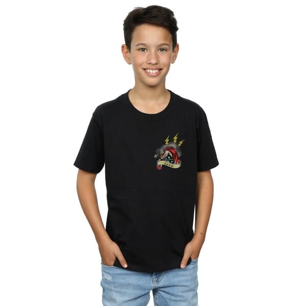 Marvel Boys Thor Tattoo Breast Print T-Shirt