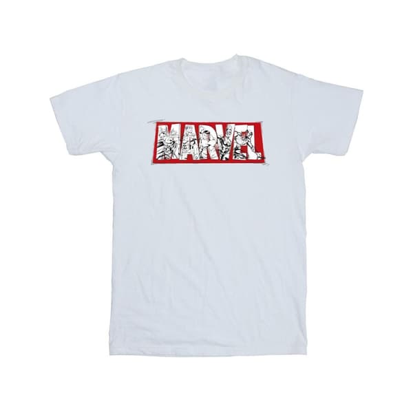 Marvel Girls Avengers Infill Cotton T-Shirt White 3-4 Years