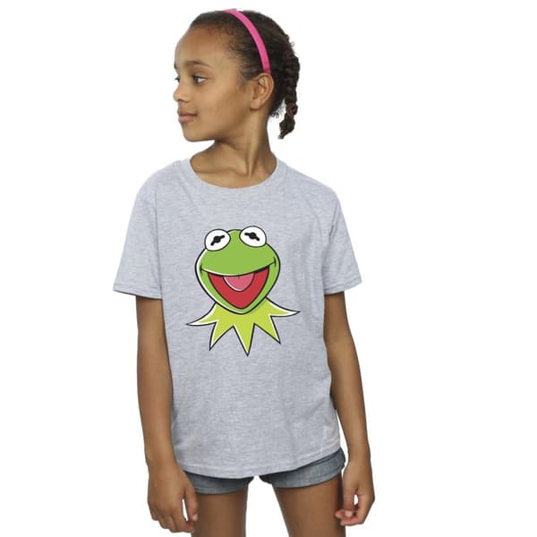 Disney Mupparna Kermit - T-shirt i bomull med huvud för flickor