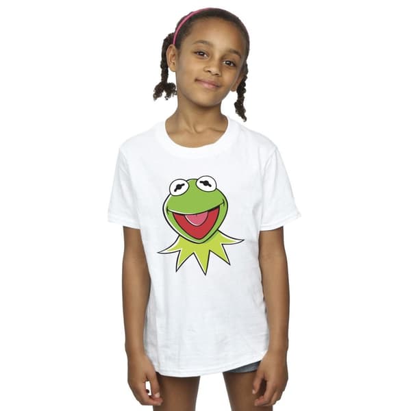 Disney Mupparna Kermit - T-shirt i bomull med huvud för flickor