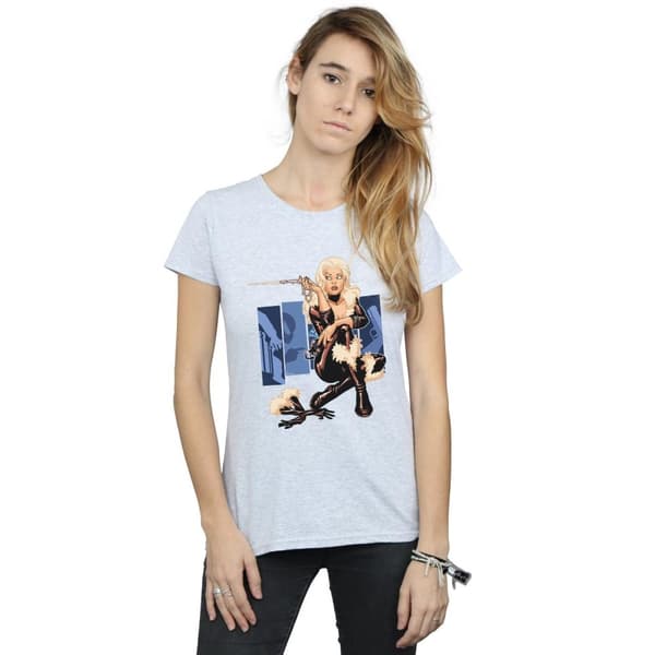 Marvel Dam-T-shirt i bomull med svart kattöverdrag