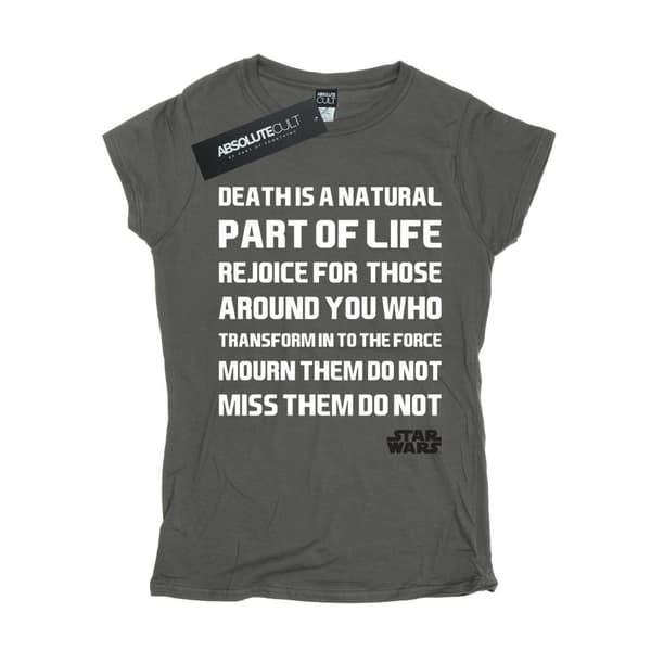 Star Wars Womens/Ladies Mourn Them Do Not Cotton T-Shirt Charcoal XS