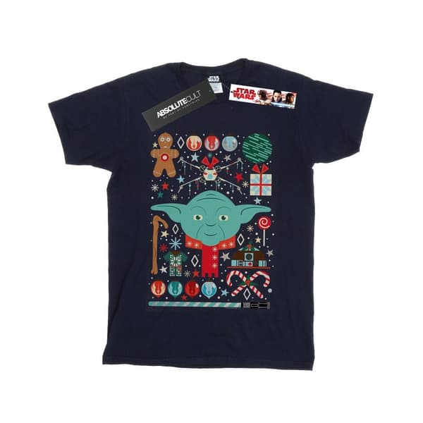 Star Wars Girls Yoda Christmas Cotton T-Shirt